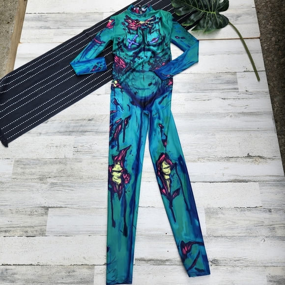 Badinka Zombie Reckoning Costume One Piece Bodysuit Cosplay Small - Picture 4 of 10